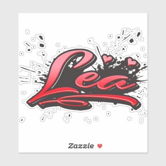 Lea red Heart Graffiti Aufkleber Sticker (Vel)