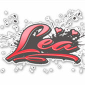 Lea red Heart Graffiti Aufkleber Sticker (Voorkant)