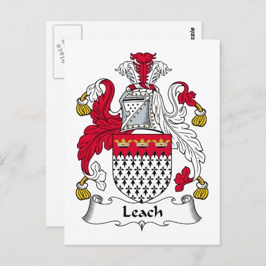 Leach Family Crest Briefkaart (Voorkant / Achterkant)