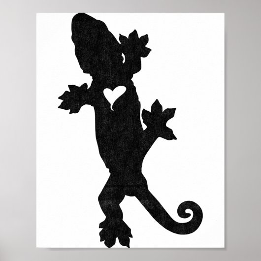 Leachie New Caledonian Gecko Artsy Distressed  Poster (Voorkant)