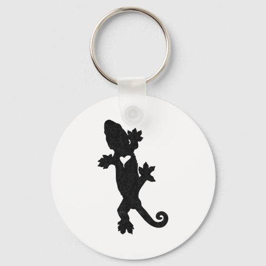 Leachie New Caledonian Gecko Artsy Distressed  Sleutelhanger (Voorkant)