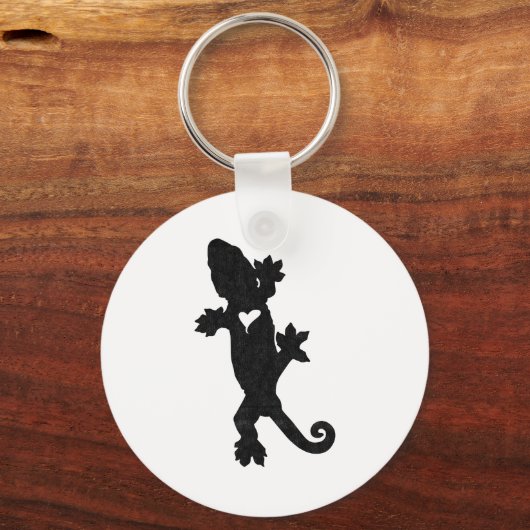 Leachie New Caledonian Gecko Artsy Distressed  Sleutelhanger (Voorkant)