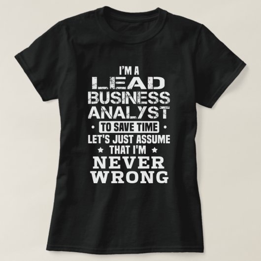 Lead Business Analyst T-shirt (Design voorkant)