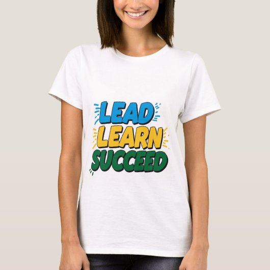 LEAD LEARN SUCCES - Motivatie vrouwen Basic T T-shirt (Voorkant)