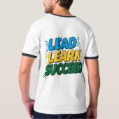 "LEAD LEARN SUCCES Slogan T-shirt voor mannen" "In (Achterkant volledig)