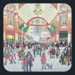 Leadenhall Market London Vierkante Sticker<br><div class="desc">Leadenhall Market London (w/c on paper) Joel Judy / Private Collection / Bridgeman Images England London UK Europe</div>