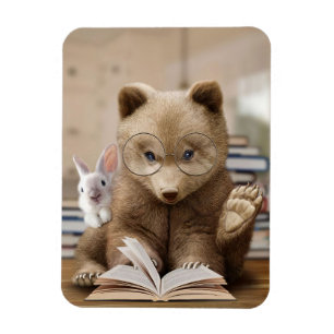 Leader Gift Beer en Rabbit Read Books Magneet