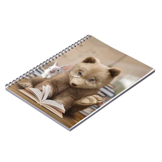 Leader Gift Beer en Rabbit Read Books Notitieboek (Linkerzijde)