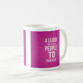 Leader mug - pink with quote koffiemok (Voorkant rechts)