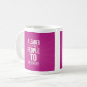 Leader mug - pink with quote koffiemok (Voorkant links)