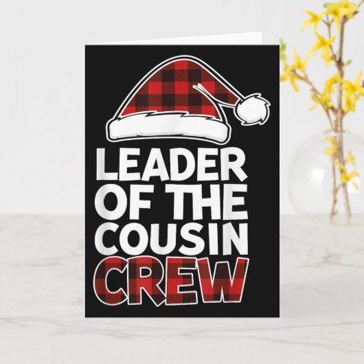 Leader Of The Cousin Crew Christmas Buffalo Red Pl Kaart (Gele Bloem)