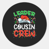 Leader Of The Cousin Crew Christmas Family Matchin Ronde Sticker (Voorkant)
