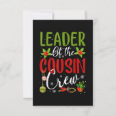 Leader Of The Cousin Crew Funny Christmas Matching Bedankkaart (Voorkant)