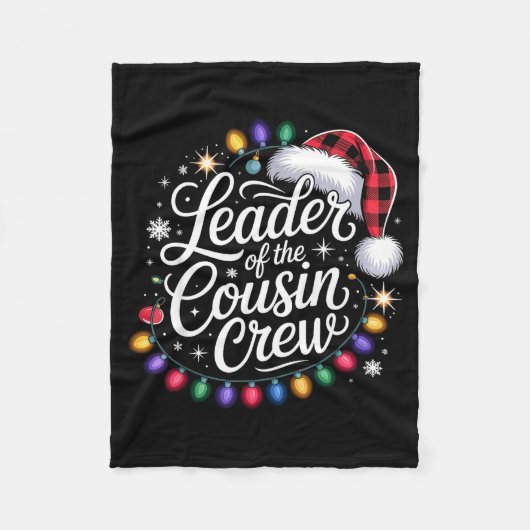 Leader Of The Cousin Crew Xmas Lights Red Plaid Sa Fleece Deken (Voorkant)