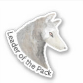 Leader of the Pack Waterverf Animal Grey Wolf Sticker (Voorkant)