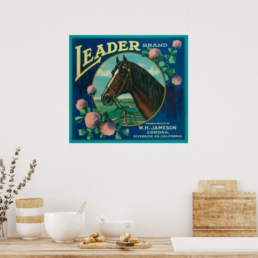 Leader Oranje LabelCorona, CA Poster (Keuken)