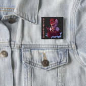 Leader wolf vierkante button 5,1 cm (In situ)