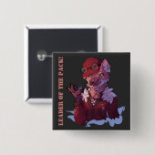 Leader wolf vierkante button 5,1 cm (Voorkant /achterkant)