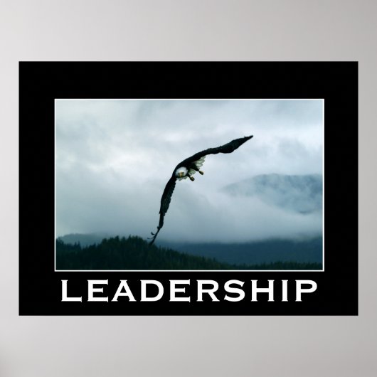 LEADERSCHAP ~ Flying Bald Eagle Motivatie Poster (Voorkant)