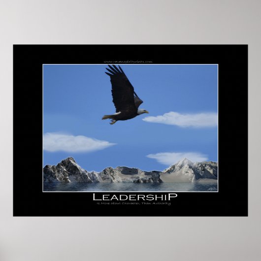 LEADERSHIP Large Bald Eagle Motivatie Poster (Voorkant)