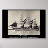 LEADERSHIP Motivatie Sail Ship Print (Voorkant)