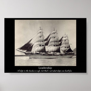 LEADERSHIP Motivatie Sail Ship Print