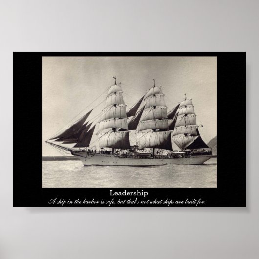LEADERSHIP Motivatie Sail Ship Print (Voorkant)