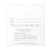 Leads Boeking & Werven Teken Slip Roze Zebra Notitieblok (Voorkant)