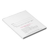 Leads Booking & Recruit Drawing Slip Pink Zebra Notitieblok (Schuin)