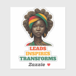 Leads, Inspires, Transforms Black History Month Sticker