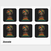 Leads, Inspires, Transforms Black History Month Vierkante Sticker (Vel)