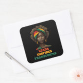 Leads, Inspires, Transforms Black History Month Vierkante Sticker (Envelop)