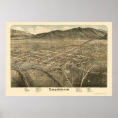 Leadville, CO Panoramic Map - 1879 Poster (Voorkant)