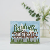 Leadville Colorado Fun Retro Snowy Mountains Briefkaart (Staand voorkant)