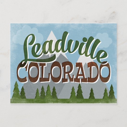 Leadville Colorado Fun Retro Snowy Mountains Briefkaart (Voorkant)