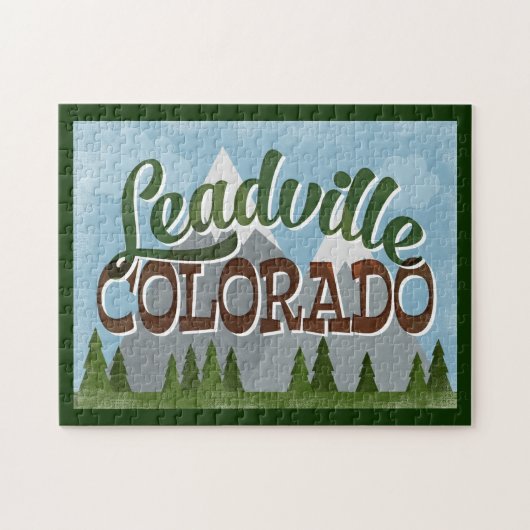 Leadville Colorado Fun Retro Snowy Mountains Legpuzzel (Horizontaal)