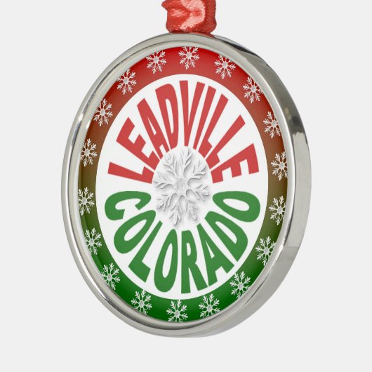 Leadville Colorado red green snewflake ornament (Links)