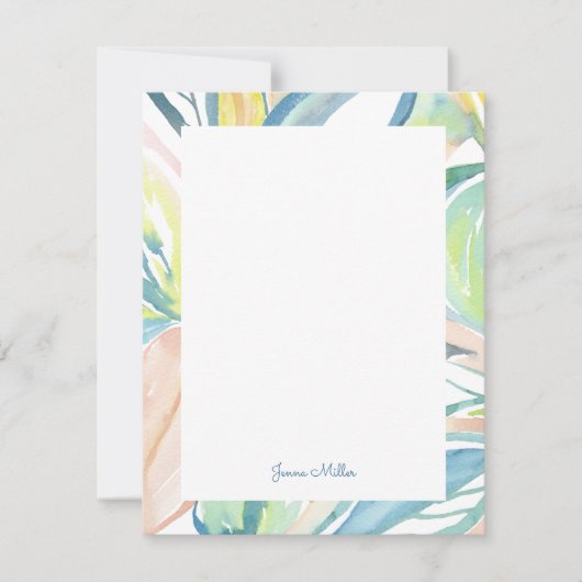 Leaf Abstract Art, gepersonaliseerde flatnote Kaar Kaart (Voorkant)