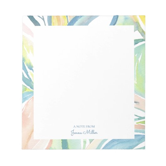 Leaf Abstract Art, gepersonaliseerde flatnote Kaar Notitieblok (Voorkant)