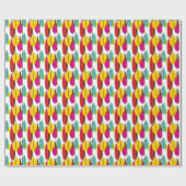 Leaf Abstract Retro Multicolored Patroon Cadeaupapier (Vlak)