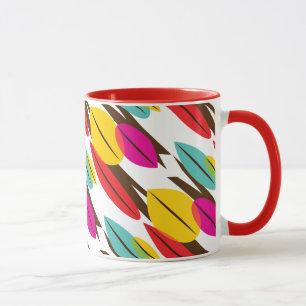 Leaf Abstract Retro Multicolored Patroon Mok