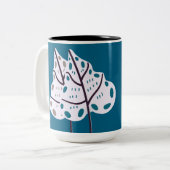 Leaf abstract tweekleurige koffiemok (Voorkant links)