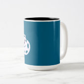 Leaf abstract tweekleurige koffiemok (Voorkant rechts)