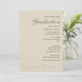 Leaf Accents Afstuderen Invitation Kaart (Staand voorkant)