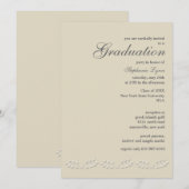 Leaf Accents Afstuderen Invitation Kaart (Voorkant / Achterkant)