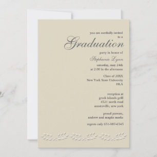 Leaf Accents Afstuderen Invitation Kaart
