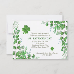 Leaf Accents St. Patrick's Day Invitation Bedankkaart