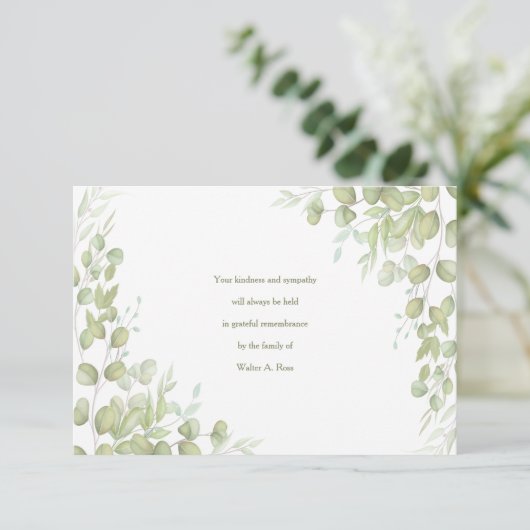 Leaf Accesents Sympathie Bedankt kaarten (Staand voorkant)