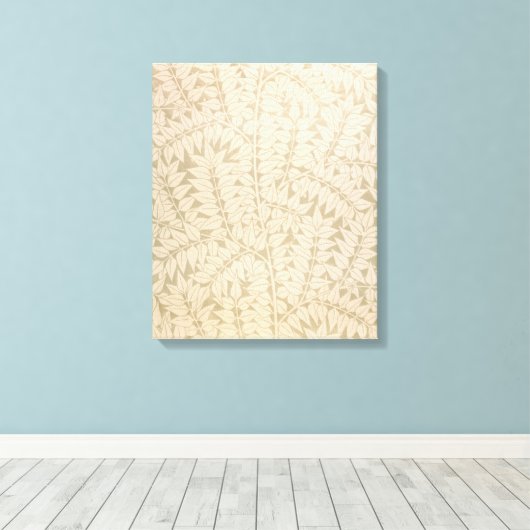 Leaf and Branch Pattern (door William Morris) Canvas Afdruk (Insitu (Houten vloer))