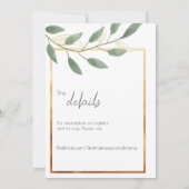 Leaf and Bronze Border, minimalistisch huwelijk Kaart (Achterkant)